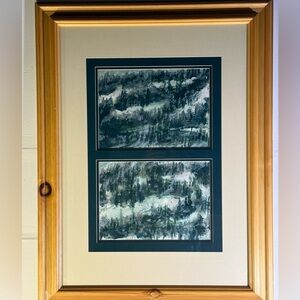 Big Bear Snow Covered Forest Paintings Framed by Ron Pekar